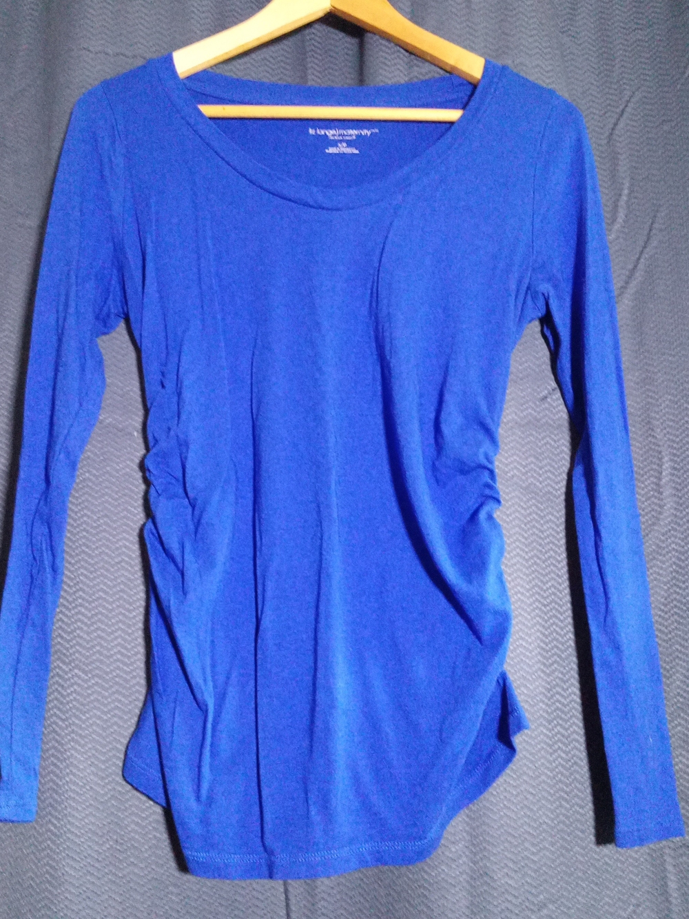 Liz Lange Cobalt Scoop Neck Long Sleeve Top Maternity